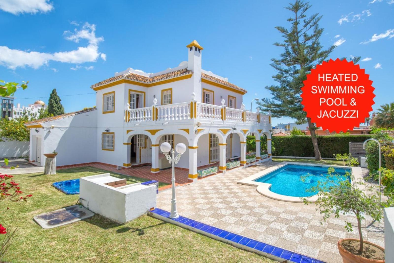 Villa Marina - 5 Min Walk To The Beach, Heated Pool, Spa, 5 Bedrooms Benalmadena
